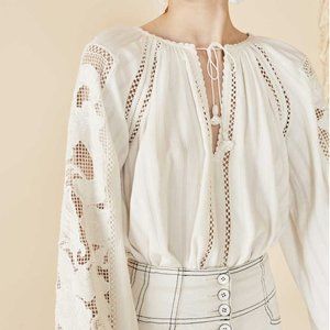 ULLA JOHNSON Miska Crochet Blouse